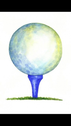Watercolor golf ball and tee | Golf in 2019 | Golf painting ...