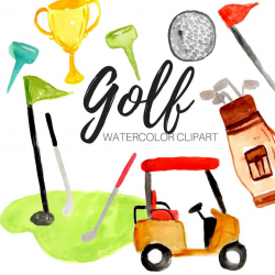 Golf clipart - sport clipart - golfing clipart - watercolor clipart -  doodle clipart - Commercial Use