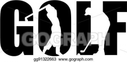 Vector Stock - Golf word with cutout. Clipart Illustration ...