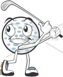 Golf Ball Cartoons Clip Art | Happy Golf Ball GOLFER Cartoon ...