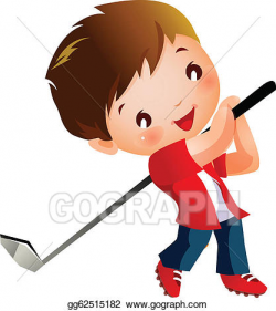 EPS Vector - Boy playing golf. Stock Clipart Illustration ...
