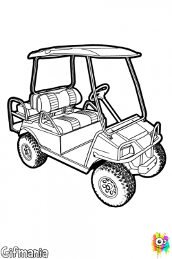 Golf cart coloring page