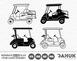 Golf Cart SVG, Golfer Clipart, Golf svg file, Cut file, for silhouette,  svg, eps, dxf, png, clipart, cricut design space, vinyl cut files