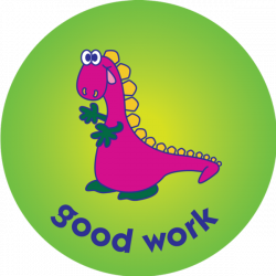 Dino - good work - pack of 75 38mm reward stickers