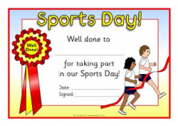 Sports Day certificates | awards | Sports day activities ...