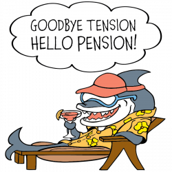 Goodbye Tension Hello Pension Retirement Banner by hqart