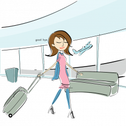 Suitcase Baggage Woman Travel Clip art - Fashion illustration ...