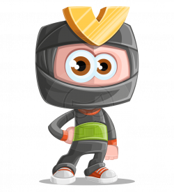 Vector Ninja Boy Cartoon Character - Arata The Little Boy Ninja ...