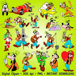 Goofy Clipart Party Disney Digital Clipart Set Goofy Clip ...