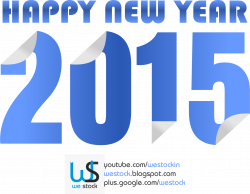 Clipart - New Year 2015 blue colored sticky style.