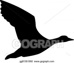 Vector Clipart - Flying goose silhouette. Vector ...
