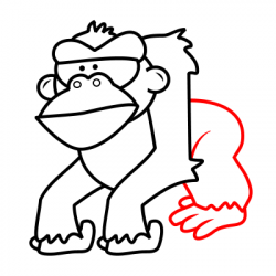 Drawing a cartoon gorilla - Clip Art Library