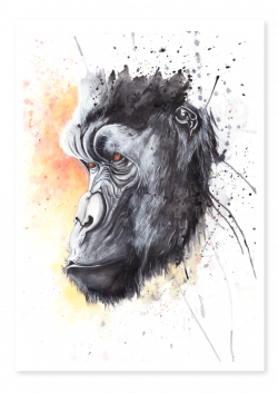 Gorilla Head Drawing at GetDrawings.com | Free for personal use ...