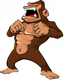 Gorilla Ape Cartoon Illustration - Grumpy gorilla 642*800 transprent ...