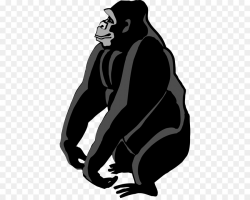 Gorilla Cartoon clipart - Black, Silhouette, Illustration ...