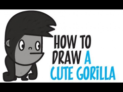 How to Draw a Gorilla for Kids Step by Step Easy (Cute Kawaii / Chibi)  Tutorial