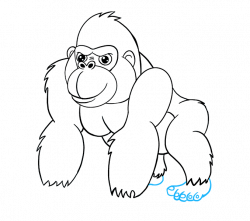 28+ Collection of Gorilla Line Drawing | High quality, free cliparts ...