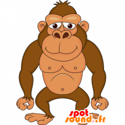 Purchase Mascot brown and beige gorilla, giant in 2D / 3D mascots