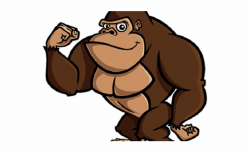 Gorilla Clipart Realistic Cartoon - Cartoon Gorilla Eating A ...
