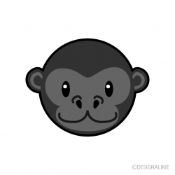 Simple Gorilla Face Clipart Free Picture｜Illustoon