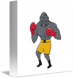 Gorilla Boxer Boxing Stance Cartoon by Aloysius Patrimonio