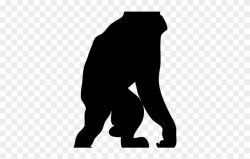 Gorilla Clipart Vertebrate Animal - Orangutan Silhouette ...