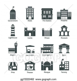 Vector Stock - Government buildings icons. Clipart ...