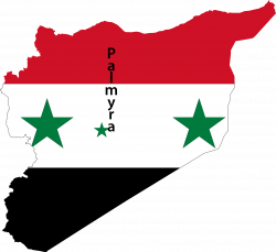 Clipart - Syria Map Flag With Palmyra