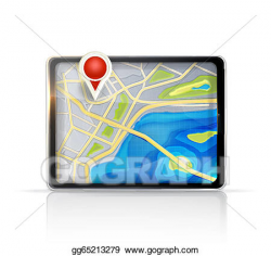 EPS Vector - Gps map. Stock Clipart Illustration gg65213279 ...