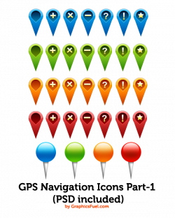 GPS navigation icons Part-1 – UXFree.COM