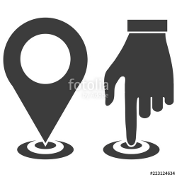 map pointer icon, GPS location symbol, map pin sign, map ...