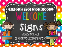Back to School Night Welcome Signs {Grades Pre K-6th ...