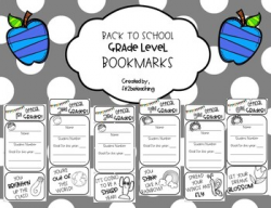 Back to School Bookmarks-Goal Setting-Grades 1-6
