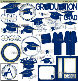 Blue Graduation clip art, MORE COLORS, Gold, tassel clipart, cap gown  graphics, diploma clipart, graduate, party, class of, grad clip art