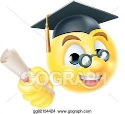 Vector Illustration - Graduate graduation emoji emoticon ...