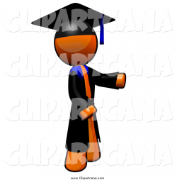 Clip Art of a Orange Man Graduate Presenting to the Right by ...