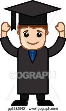 Vector Clipart - Graduation day - happy graduate man. Vector ...