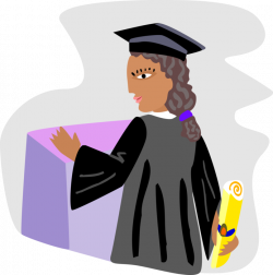 Academic Valedictorian with Diploma - Vector Image