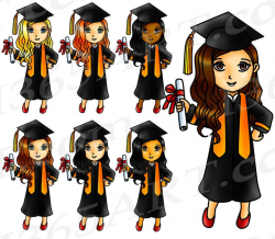 50% OFF Graduation Clipart, Graduation Clip Art, Graduation Girls, Planner  Stickers, Highschool, College, Digital Stamps, African American