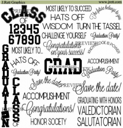 Black Graduation clipart, MORE COLORS, Graduation word clip ...