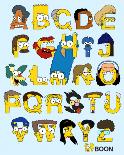 Abecedario con personajes de Simpson. Letras mayúsculas. | a | Pinterest