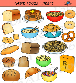 Grain & Breads Foods Clipart Set - Nutrition Food Groups ...