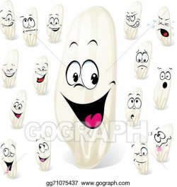 Vector Art - Grain of rice cartoon with many expressions ...