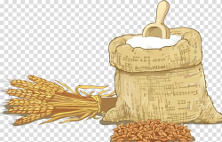 Malt beside sack illustration, Wheat flour Cereal , Wheat ...