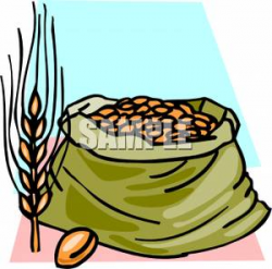 Clip Art Image: Wheat and A Bag of Grain