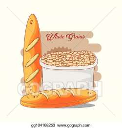 EPS Vector - Whole grains healthy product. Stock Clipart ...
