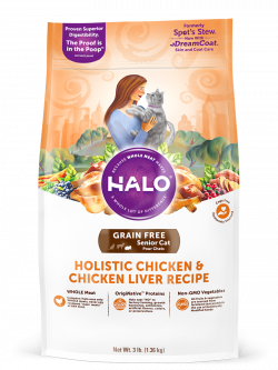 Halo Holistic Grain Free Chicken and Chicken Liver Recipe for Senior ...