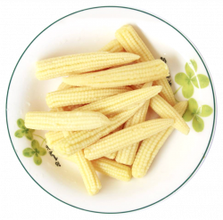 Fresh Baby Corns Served in a White Plate PNG Image - PurePNG | Free ...