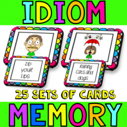 Idioms Game: Literacy Center: Grammar Game: 4th grade, 3rd, 5th