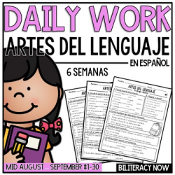Spanish Daily Work - Grammar & Language Arts Practice! 6 Weeks!
